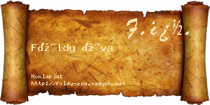 Földy Éva névjegykártya